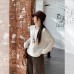 Solid Color Round Neck Ribbed Lightweight Design Long Sleeve