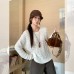 Solid Color Round Neck Ribbed Lightweight Design Long Sleeve