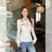 Chic Fitted Long Sleeve Knit Polo Neck Top for Women