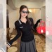 Black Polo Neck Slim Fit Inner Long Sleeve Top