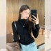 Black High Neck Ruffled Elegant Inner Top