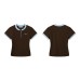 Retro fake two contrasting Henry collar short sleeved women