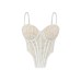 Slimming lace mesh suspender strapless