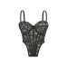 Slimming lace mesh suspender strapless