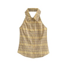 Checkered neck hanging sleeveless top Checkered neck hanging sleeveless top