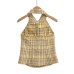 Checkered neck hanging sleeveless top