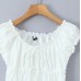 Square collar drawstring strap slim fit top