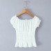 Square collar drawstring strap slim fit top