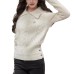 Fluffy Sweet Girl Style Stand Collar Knit  Inner Layer Polo Neck Top