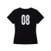 V-neck sports style printed short sleeved T-shirt