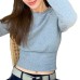 Round Neck Stereoscopic Slim Fit Waist-Cinching Brushed Thick Versatile T-Shirt Round Neck Stereoscopic Slim Fit Waist-Cinching Brushed Thick Versatile T-Shirt