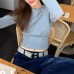Round Neck Stereoscopic Slim Fit Waist-Cinching Brushed Thick Versatile T-Shirt Round Neck Stereoscopic Slim Fit Waist-Cinching Brushed Thick Versatile T-Shirt