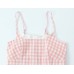 U-neck plaid slim fit tank top