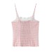 U-neck plaid slim fit tank top