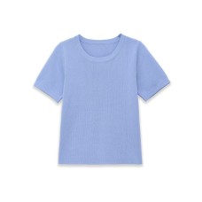 Soft touch round neck short sleeved knitted top