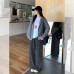 Floral Gray Hooded Drawstring Long Sleeve