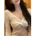 Concerto White V-Neck Knitwear Women's Winter Elegant Versatile Concerto White V-Neck Knitwear Women's Winter Elegant Versatile