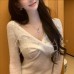 Concerto White V-Neck Knitwear Women's Winter Elegant Versatile Concerto White V-Neck Knitwear Women's Winter Elegant Versatile