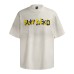 Overlapping letters printed washed and worn short sleeves