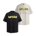 Overlapping letters printed washed and worn short sleeves