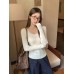 Dark Gray Round Neck Long Sleeve Knit Top