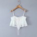 Spicy girl lace strap with polka dot mesh suspender