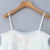 Spicy girl lace strap with polka dot mesh suspender