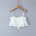 Spicy girl lace strap with polka dot mesh suspender