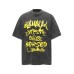 Graffiti letter printing washing water to make old short sleeves