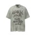 Graffiti letter printing washing water to make old short sleeves