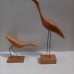 Crane walnut ornament wooden wood carving living room TV cabinet decoration