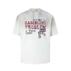 Printed with mottled letters for dirty short sleeves