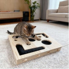 Durable Cat Nail Grinder with Bell Ball & Interactive Maze Tunnel - Enriching Toy and Scratching Activity for Active Kittens