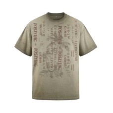 Coconut tree letter print washed and worn short sleeves