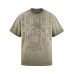 Coconut tree letter print washed and worn short sleeves