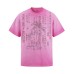 Coconut tree letter print washed and worn short sleeves