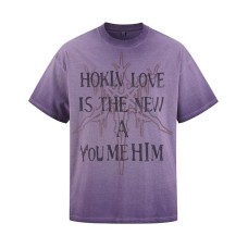 Spray painted washed to make old letter printed short sleeves Spray painted washed to make old letter printed short sleeves