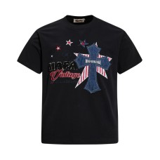 College Style Applique Letter Cross Embroidered Short Sleeve T-Shirt College Style Applique Letter Cross Embroidered Short Sleeve T-Shirt