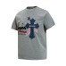 College Style Applique Letter Cross Embroidered Short Sleeve T-Shirt College Style Applique Letter Cross Embroidered Short Sleeve T-Shirt