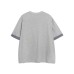 Cartoon Embroidery Color-Block Patchwork Short Sleeve T-Shirt 