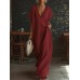 Elegant Casual Loose Linen Cotton Long Dress with Lace Trim Elegant Casual Loose Linen Cotton Long Dress with Lace Trim
