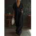 Elegant Casual Loose Linen Cotton Long Dress with Lace Trim Elegant Casual Loose Linen Cotton Long Dress with Lace Trim