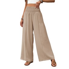 High waisted elastic waisted loose pants