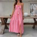 Hanging neck slit geometric print dress