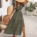 V-neck ruffle sleeve dress