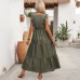 V-neck ruffle sleeve dress