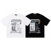 Retro Newspaper Print Round Neck Short Sleeve T-Shirt 