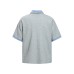 Faux Two-Piece Plaid Polo Neck Short Sleeve T-Shirt 