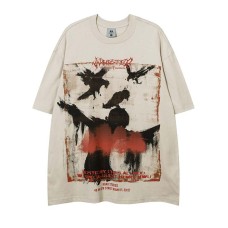 Character Grid Graffiti Printed Short Sleeve Character Grid Graffiti Printed Short Sleeve
