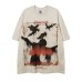 Character Grid Graffiti Printed Short Sleeve